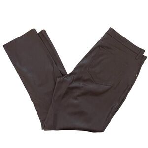 GAP Dark Chocolate Brown faux leather Slim High Rise Pants Sz: 16